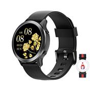 IOWODO Smartwatch Mujer, Reloj Inteligente Mujer IP68 con Oxímetro(SpO2) Notificación de Mensajes Esfera Personalizada Pulsometro Podómetro Sueño,1.09 Pulgadas Pantalla para iOS Android(2 Correas)
