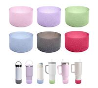 IOXXL 6 botas de silicona con purpurina para botella de agua, compatible con Stanley/Owala/Hydro Flask/Simple Modern/Yeti, funda protectora inferior de 2.8-3.1 pulgadas de ancho (6 colores)