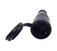 IP44 - Acoplamiento impermeable para exteriores con alivio de tensión, conector eléctrico de goma, herramientas de jardín y sitios de construcción, color negro