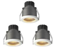 IP65 Waterproof LED Can Lights Beam Angle 38 ° Retrofit Recessed Lighting 3 Packretrofit Bathroom Kitchen Baffle Trim(12w,27000K)
