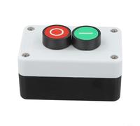 IP67 - Estación de botones momentáneos impermeable, caja de interruptores de arranque de reinicio automático para control industrial, carcasa ABS resistente al óxido con luz indicadora, blanco, negro