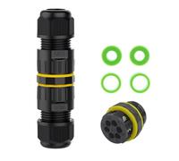 IP68 - Conector de cable eléctrico impermeable para exteriores para cable de 5 a 12 mm de diámetro, (máximo 16 A, 450 V), 2 vías (5 pines)