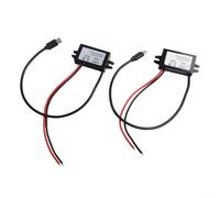 IP68 - Convertidor USB DC-DC impermeable de 12 V, 24 V a 5 V, paquete de 2 adaptadores de corriente reductores de 3 A 15 W, sobrecorriente para protección de cámara electrónica de coche