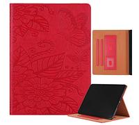 iPad 10th Generation 10.9 Pulgadas 2022, MVRYCE Funda de Cuero PU con Cierre y Ranuras para Tarjetas Auto Wake/Sleep Stand Funda Protectora Compatible con iPad 10th Gen 10.9" (Rojo)
