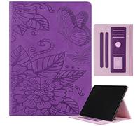 iPad 10th Generation 10.9 Pulgadas 2022, MVRYCE Funda de Cuero PU con Cierre y Ranuras para Tarjetas Auto Wake/Sleep Stand Funda Protectora Compatible con iPad 10th Gen 10.9" (Violeta)