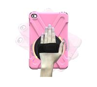 iPad Mini 4 caso, tres capa caída protección resistente protectora resistente ipad funda con correa para el hombro/correa de mano y un soporte de 360 grados para iPad Mini 4 caso (Rosa)
