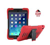 iPad Mini1/2/3 caso, 3 en 1 [a prueba de golpes] híbrida de alto impacto resistente al Armor Defender carcasa de silicona caso para Apple iPad mini1/ mini2/ Mini3 (Rojo)