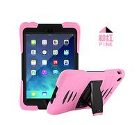 iPad Mini1/2/3 caso, 3 en 1 [a prueba de golpes] híbrida de alto impacto resistente al Armor Defender carcasa de silicona caso para Apple iPad mini1/ mini2/ Mini3 (Rosa)