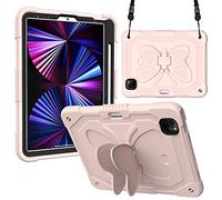 iPad Pro 11 Pulgadas 2021/2020/2018 3a/2a/1ª generación, Funda Protectora Robusta antigolpes Resistente con Correa y Soporte Mariposa y Tarjetero para iPad Pro 11