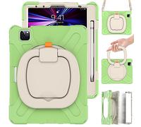 iPad Pro 11 Pulgadas 2022/2021/2020/2018 Funda, Carcasa Rugosa con Soporte de Rotación de 360°, Correa de Hombro y Portalápices, Funda Antichoque para iPad Pro 11 Pulgadas 2022/2021/2020/2018