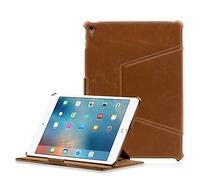 iPad Pro 9,7' Funda ultradelgada de Piel MANNA | Función EasyStand - CleverStrap - Auto suspensión| Piel sintética en marrón