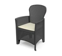 Ipae Progarden Butaca Folia Antracita, Imitación Rattan en Polipropileno