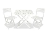 Ipae-Progarden Set De Camping Tevere, Mesa Blanca Y 2 Sillas