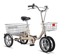 IPAGSEFWE Triciclo para Adultos, Adult Cruiser Tricycle 14in Single Speed with Shopping Basket Multicolor