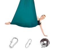 iPalamila Juego de hamacas de yoga aéreas, columpio aéreo de yoga, columpio para yoga, columpio de hammock, 200 kg, capacidad de carga máxima con herrajes, ejercicios antigravedad (verde, 150 x 280 cm