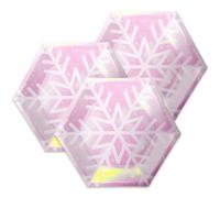 Ipalmay Los platos de copo de nieve de Navidad sirven 24, platos de papel desechables iridiscentes rosa azul, platos de nieve de invierno para celebración de vacaciones, baby shower, boda, suministros de fiesta de Año Nuevo