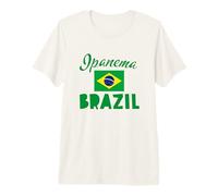 Ipanema Beach Rio con Bandera de Brasil Camiseta Premium