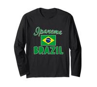 Ipanema Beach Rio con Bandera de Brasil Manga Larga