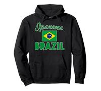 Ipanema Beach Rio con Bandera de Brasil Sudadera con Capucha