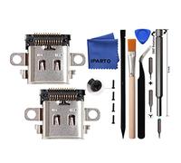 iParto Paquete de 2 puertos de repuesto tipo C para Nintendo Switch USB C puerto de carga cargador conector de repuesto kit de reparación para interruptor NS cargador de carga de alimentación CC