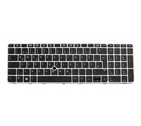 IPC-Computer SG-81100-2DA Teclado Original LiteOn DE (alemán) Negro/Plateado Mate con retroiluminacion y Mouse-Stick para EliteBook 755 G3