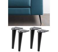 IPEA 4 Patas para sofás, Muebles, sillones Modelo Swing Black - Juego de 4 Patas de Hierro - Diseño Inclinado y Elegante - Altura 150 mm - Color Negro