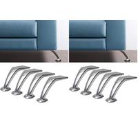 IPEA 4 Patas para Sofás y Muebles Modelo Cobalto - Altura 120 mm - Juego de 4 Patas de Hierro para Sillones, Armarios, Hogar - Diseño Moderno y Elegante - Color Cromado (Paquete de 2)