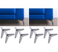 IPEA 4 Patas para Sofás y Muebles Modelo Jazz - Juego de 4 Patas de Hierro para Sillones y Hogar - Diseño Moderno y Elegante - Color Cromado - Altura 135 mm (Paquete de 2)