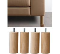 IPEA 4X Patas para Muebles y Sofás de Madera - 180 mm - [ DISEÑO Minimal Y Elegante ] - 4 Patas de Madera Bruto para Armarios, Sillones, Mobiliario del Hogar - Pies para Camas - Tornillo M10