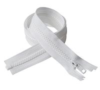 IPEA Bisagra de Lampo de 50 cm de largo - Color blanco - 2 unidades - Cadena tamaño #5 - Bisagras divididas para abandonar la costura chaqueta, cremallera - Ancho 30 mm