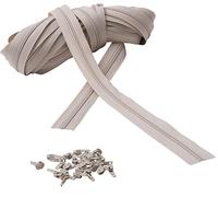 IPEA BS090180L2S/03 Cremallera de cremallera tamaño 3 Cadena continua - 10 metros - Cuerda de nailon + 25 deslizadores incluidos - Se puede cortar para coser, 3 colores a elegir, beige B, ancho 30 mm