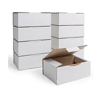 IPEA Cajas de Cartón Blancasc Planas 20 x 14 x 7,5 cm para Envíos, Comercio Electrónico, Regalos - 10 Piezas - Made in Italy - Cajas Cuadradas Multiusos para Embalar Objetos, Eventos, Fiestas