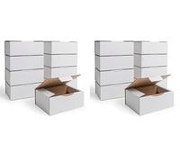 IPEA Cajas de Cartón Blancasc Planas 20 x 14 x 7,5 cm para Envíos, Comercio Electrónico, Regalos - 10 Piezas - Made in Italy - Cajas Cuadradas Multiusos para Embalar Objetos, Eventos, Fiestas