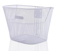 IPEA Cesta para Bicicleta Delantera de Malla metálica Blanca - 31 x 24 cm - Diseño Minimalista - Cesta Bici Portaequipajes para Bicicleta clásica y Mountain Bike - Ligero, Robusto, Antioxidante