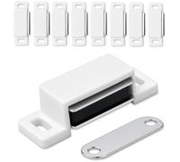 IPEA Cierres Magnéticos para Muebles, Puertas, Armarios, Cajones - [ 10 UNIDADES ] - Cierre Magnético con Imán para Puertas y Armarios - Bisagra Magnética - Tope Magnético Cocina y Hogar - Blanco