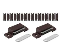 IPEA Cierres magnéticos para muebles, puertas, armarios, cajones - 10 unidades - marrón - Cierre magnético con imán para puertas y armarios - Bisagra magnética - Cierre magnético para cocina y hogar