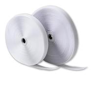 IPEA Cinta de velcro para coser, 20 mm, color blanco, 25 metros de longitud, fabricada en Italia, no adhesiva, velcro de costura para decoración, ropa, gancho y anillo