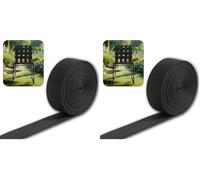 IPEA Correa elástica para Muebles de Exterior, para sillas de jardín, tumbonas, sillones, balancín, salón, tapicería, 10 Metros, Banda para Asientos respaldos, 50 mm, Color Negro (Paquete de 2)