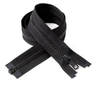 IPEA Cremallera Lampo largo 100 cm - Color negro - 2 unidades - Cadena tamaño #5 - Bisagras divididas para abandonar decoración costura chaqueta - Cremallera - Ancho 30 mm (BSZIP100-20)