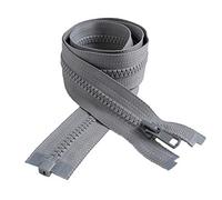 IPEA Cremallera Lampo largo 70 cm - Color gris - 2 unidades - Cadena tamaño #5 - Bisagras divididas para abandonar decoración costura chaqueta, cremallera - Ancho 30 mm