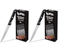 IPEA Cuchillos de Mesa para Carne - Juego de 6 - Cuchillo Carne Afilado con Hoja Lisa de Acero Inoxidable para Cortar Carne y Alimentos para Almuerzo y Cena - Cuchillos para Hogar y Cocina