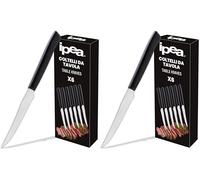IPEA Cuchillos de Mesa para Carne y Carne Punta Redonda - Juego de 6 - Cuchillo Afilado con Hoja de Acero Inoxidable para Cortar Carne y Alimentos para Almuerzo y Cena - Cuchillos Hogar y la Cocina