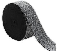 IPEA Cuerda Elástica Lurex para Costura y Accesorios - 10 Metro - Msde in Italy - Cinta Elástica de 50 mm Brillante para Ropa, Faldas, Bolsos, Cinturones - Cinta elástica Plana de Coser - Plata