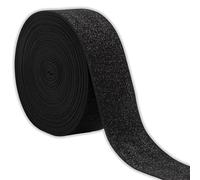 IPEA Cuerda Elástica Lurex para Costura y Accesorios - 10 Metro - Msde in Italy - Cinta Elástica de 50 mm Brillante para Ropa, Faldas, Bolsos, Cinturones - Cinta elástica Plana de Coser - Negro