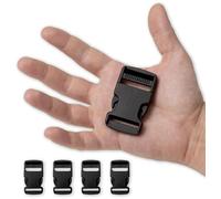 IPEA Hebillas de plástico de 25 mm para mochilas, bolsos, accesorios, 4 unidades, fabricado en Italia, súper sólida, hebilla de doble cara para mochilas, costura, bolsos, ropa