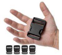 IPEA Hebillas de plástico de 40 mm para mochilas, bolsos, accesorios - 4 piezas - Fabricado en Italia - Super Sólido - Hebilla de doble cara para mochilas, costura, bolsos, ropa