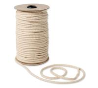 IPEA Hilo de Macramé de Algodón Natural - 6 mm x 100 Metros - [ Made in Italy ] - Rollo Súper Largo - Hilo para Trabajos Artesanales, Decoraciones, Tapices y Cortinas - Cuerda de Macramé