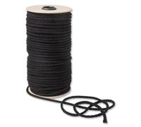 IPEA Hilo de Macramé Negro de Algodón Natural - 4 mm x 100 Metros - [ Made in Italy ] - Rollo Súper Largo - Hilo para Trabajos Artesanales, Decoraciones, Tapices y Cortinas - Cuerda de Macramé
