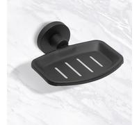 IPEA Jabonera Adhesiva de Pared de Metal Negro - No Necesita taladrado - Diseño Moderno - Jabón de Pared para Pegar en el baño, Ducha, Cocina, casa - Jabonera o Esponja - Concha