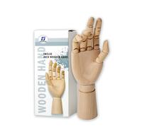 IPEA Mano de Madera grande - Altura 30 cm - Articulado y Flexible con Dedos para Diseñadores, Profesionales y Estudiantes - Mano Derecha - Diseño Maniquí Cuerpo Humano - Arte - Portaobjetos